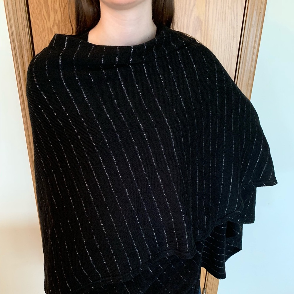 Lane Bryant Black Sweater Shawl NWT